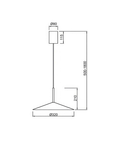 Lámpara colgante ∅32cm LED 9W diseño acampanado con sisema sube y baja 3000K y acabado café