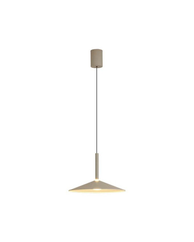 Lámpara colgante ∅32cm LED 9W diseño acampanado con sisema sube y baja 3000K y acabado ceniza