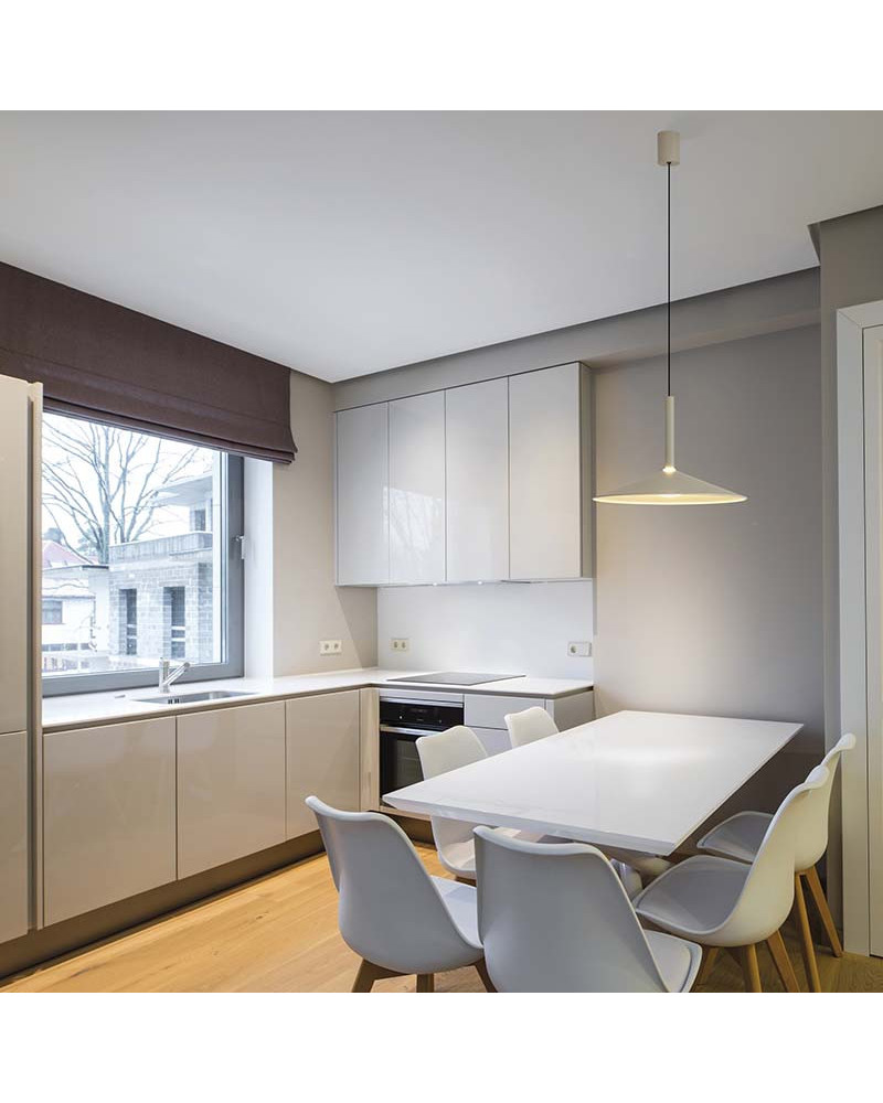 32cm LED 9W pendant lamp, flared design with up and down system, 3000K and ash finish