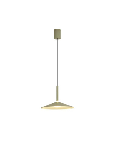 Lámpara colgante ∅32cm LED 9W diseño acampanado con sisema sube y baja 3000K y acabado verde