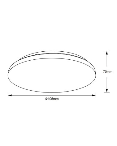 Plafón de techo circular 50cm LED 48W CCT 3000K-4000K-5000K acabado blanco