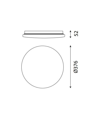 Circular ceiling light 38cm LED 32W CCT 3000K-4000K-5000K white finish