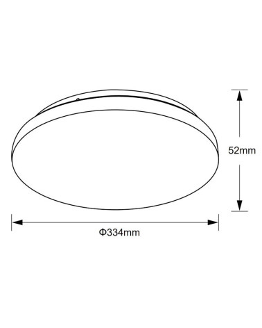 Plafón de techo circular 33cm LED 24W CCT 3000K-4000K-5000K acabado blanco