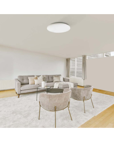 50cm ceiling light, 5xE27 max. 20W, circular domed shape, white