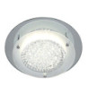 Plafón de techo efecto espejo con cristal brillante texturizado LED 12W 4000K circular de 28cm