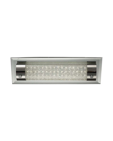 Plafón rectangular compacto LED 8W 4000K efecto espejo con cristal brillante texturizado