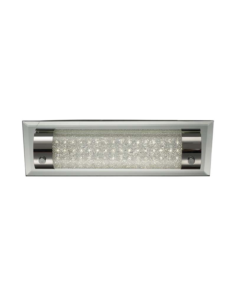 Plafón rectangular compacto LED 8W 4000K efecto espejo con cristal brillante texturizado
