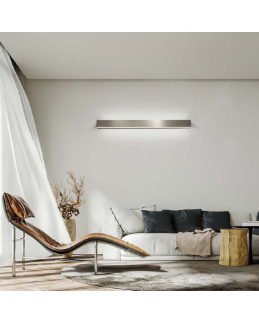 Aplique de pared lineal 60cm LED 24W 3000K luz hacia arriba y abajo acabado en elegante gris