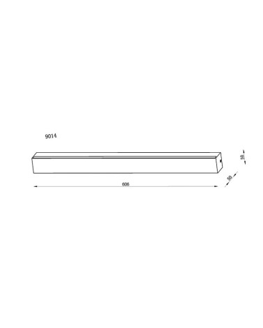 Aplique de pared lineal 60cm LED 24W 3000K luz hacia arriba y abajo acabado en elegante gris