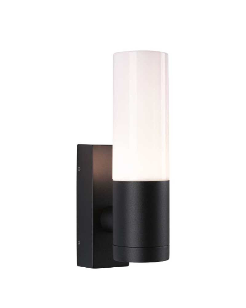 Aplique de exterior negro 10W antracita y difusor blanco cilindro