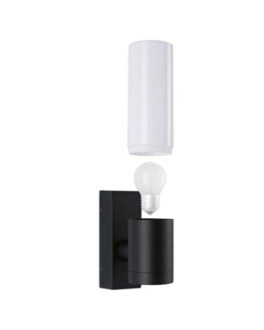 Aplique de exterior negro 10W antracita y difusor blanco cilindro