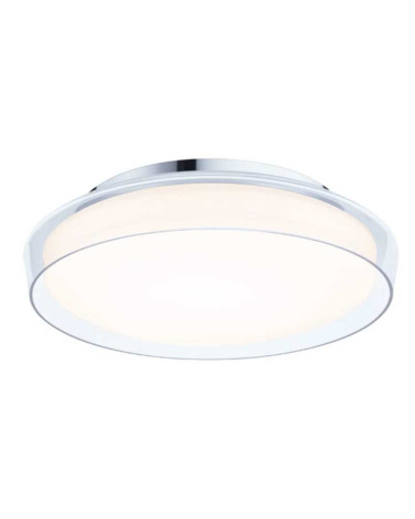 Plafón 35cm LED 16,5W 3000K 1800Lm cristal cromado IP44