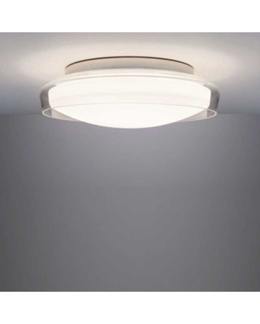 Plafón 35cm LED 16,5W 3000K 1800Lm cristal cromado IP44