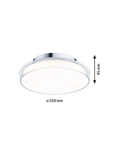 Plafón 25cm LED 11,5W 3000K 1200Lm cristal cromado IP44