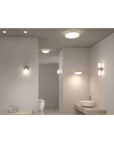 Lámpara de suspensión 25cm LED 11,5W 3000K 1200Lm cristal cromado IP44 cristal cromado