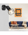 Vintage wall light 12.5cm in black metal finish, matte black shade and base, metal structure E14 40W