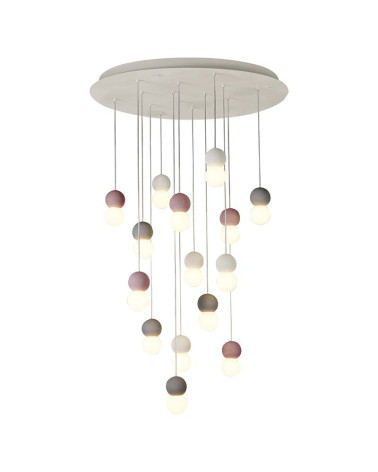 Lámpara colgante 90cm LED E27 diseño de múltiples esferas y colores con bombilla de 3000K, 4000K o 3000K regulable
