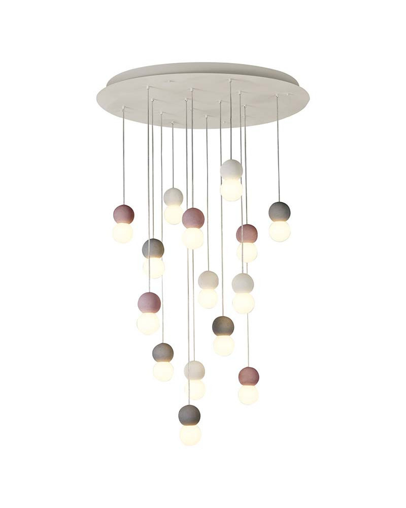Lámpara colgante 90cm LED E27 diseño de múltiples esferas y colores con bombilla de 3000K, 4000K o 3000K regulable