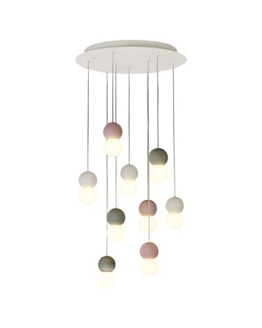 60cm LED E27 pendant lamp with multi-sphere and color design, dimmable 3000K, 4000K or 3000K bulb