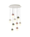 Lámpara colgante 90cm LED E27 diseño de múltiples esferas y colores con bombilla de 3000K, 4000K o 3000K regulable