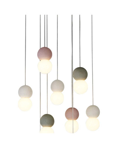 Lámpara colgante 60cm LED E27 diseño de múltiples esferas y colores con bombilla de 3000K, 4000K o 3000K regulable