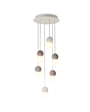 Lámpara colgante 40cm LED E27 diseño de múltiples esferas y colores con bombilla de 3000K, 4000K o 3000K regulable