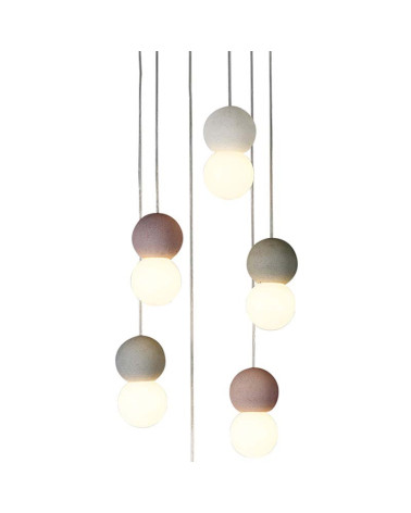 Lámpara colgante 40cm LED E27 diseño de múltiples esferas y colores con bombilla de 3000K, 4000K o 3000K regulable