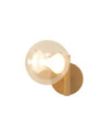 Aplique de pared dorado LED 6W y 3000K tulipa esférica de cristal individual 500Lm