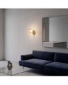 Gold LED wall light 6W and 3000K with individual spherical glass shade 500Lm