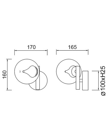 Gold LED wall light 6W and 3000K with individual spherical glass shade 500Lm
