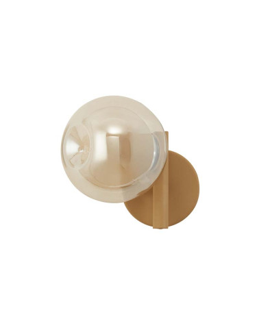 Gold LED wall light 6W and 3000K with individual spherical glass shade 500Lm