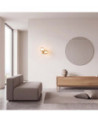 Gold LED wall light 12W and 3000K double spherical glass shade 1000Lm