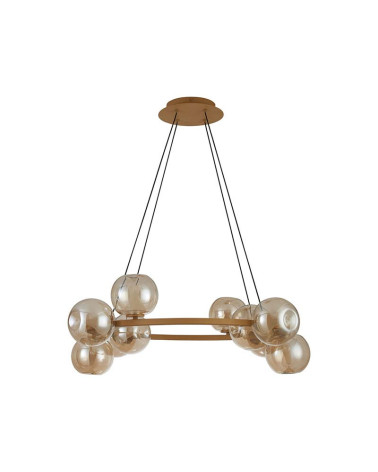 Modernized classic design lamp with gold hanging ring and glass shades. LED 50W 3000K and 4500Lm