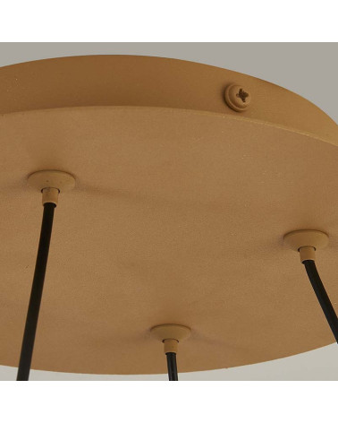Modernized classic design lamp with gold hanging ring and glass shades. LED 50W 3000K and 4500Lm