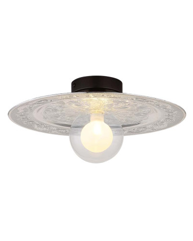 Ceiling lamp with ornate silver disc 1xG9 LED neo-vintage design
