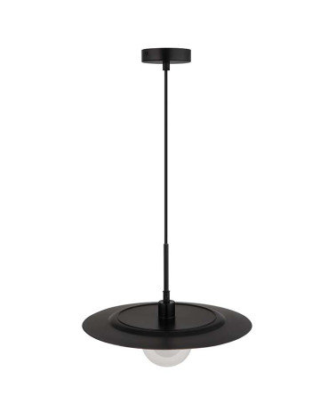 Gold pendant lamp 1xG9 LED with ornate disc and opal glass shade