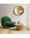 Silver pendant lamp 1xG9 LED 5W with ornate disc and opal glass shade