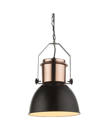 Lámpara colgante estilo industrial 1xE27 máx. 40W acabado negro y cobre