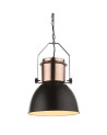 Industrial style pendant lamp, 1xE27 max. 40W, black and copper finish