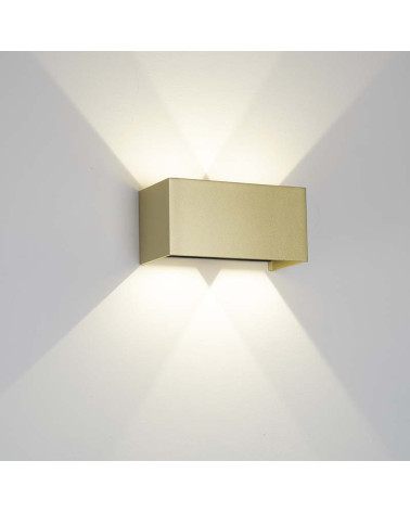 Aplique doble luz 20x10cm LED 24W 2200Lm con ángulo de apertura regulable 2700K o 3000K acabado dorado