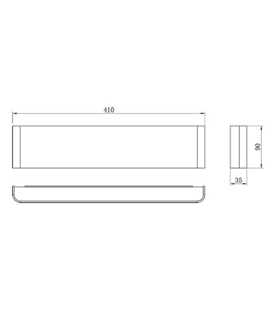 Aplique de pared LED 14W doble luz diseño lineal 41x9cm disponible en 3000K o 4000K en aluminio blanco