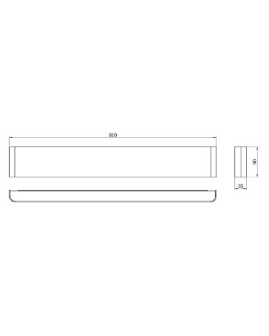 Aplique de pared LED 20W doble luz diseño lineal 61x9cm disponible en 3000K o 4000K en aluminio blanco
