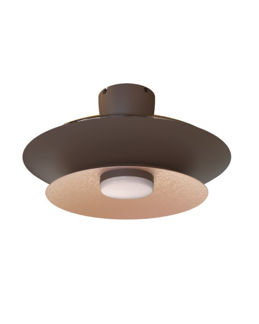 Plafon Ventilador Led  Cafe + Cobre cepillado 35W Ø53cm control remoto luz REGULABLE