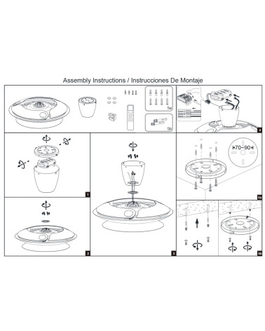 LED Ceiling Fan, Cafe + Brushed Copper, 35W, Ø53cm, Remote Control, Dimmable Light