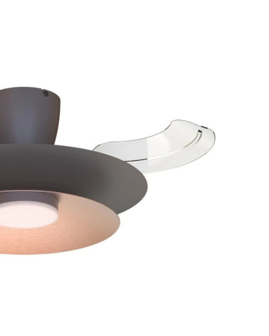 Plafon Ventilador Led  Cafe + Cobre cepillado 35W Ø53cm control remoto luz REGULABLE