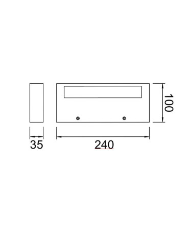 Aplique 24cm LED 20W estilo lineal CCT 2700K-3200K-4000K luz arriba y abajo en acabado aluminio blanco o negro