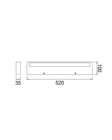 Aplique 52cm LED 40W estilo lineal CCT 2700K-3200K-4000K luz arriba y abajo en acabado aluminio blanco o negro
