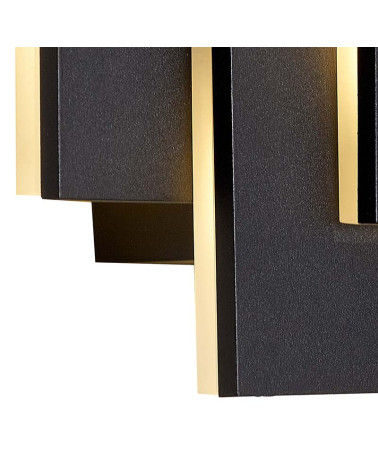 26x12.5cm wall light with elegant rectangular white or black plates for LED 12W 1080Lm 3000K