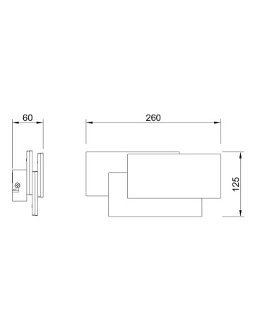 Aplique 26x12,5cm con elegantes placas rectangulares blancas o negras para pared LED 12W 1080Lm 3000K