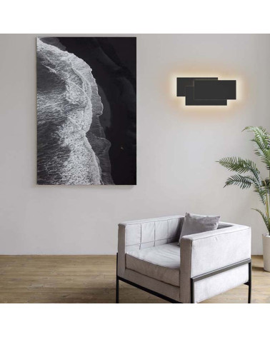 Aplique 40x19cm con elegantes placas rectangulares blancas o negras para pared LED 36W 3240Lm 3000K